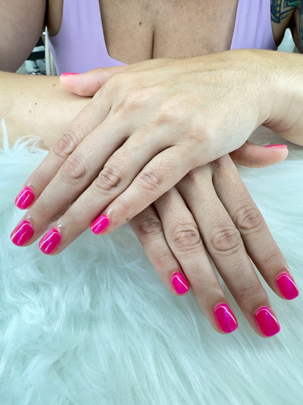 Glossy manicure created at Lumi Nails